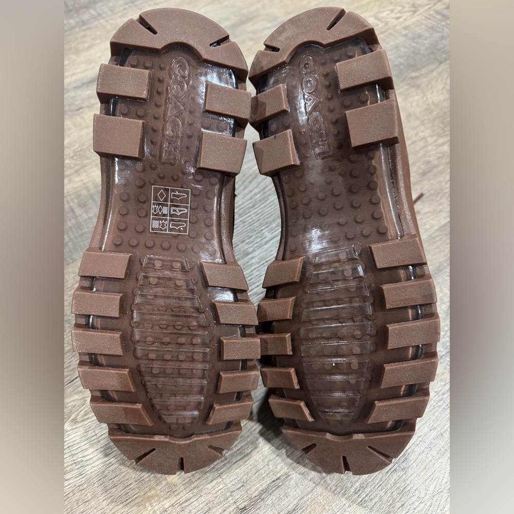 Coach City Sole Side Zip Lace Up Monogram Signature C Boots- Brown, Men’s 8D - Picture 9 of 12